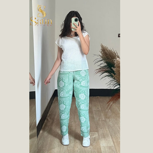 Cotton printed trousers